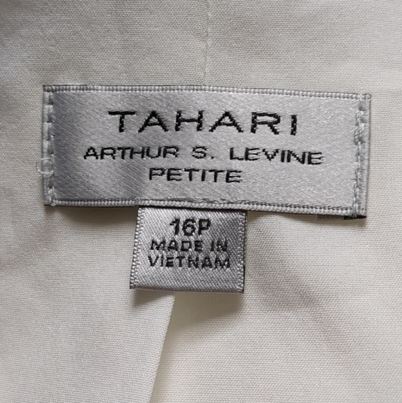 Tahari Ivory Belted Blazer Jacket size 16 Petite - Picture 5 of 8